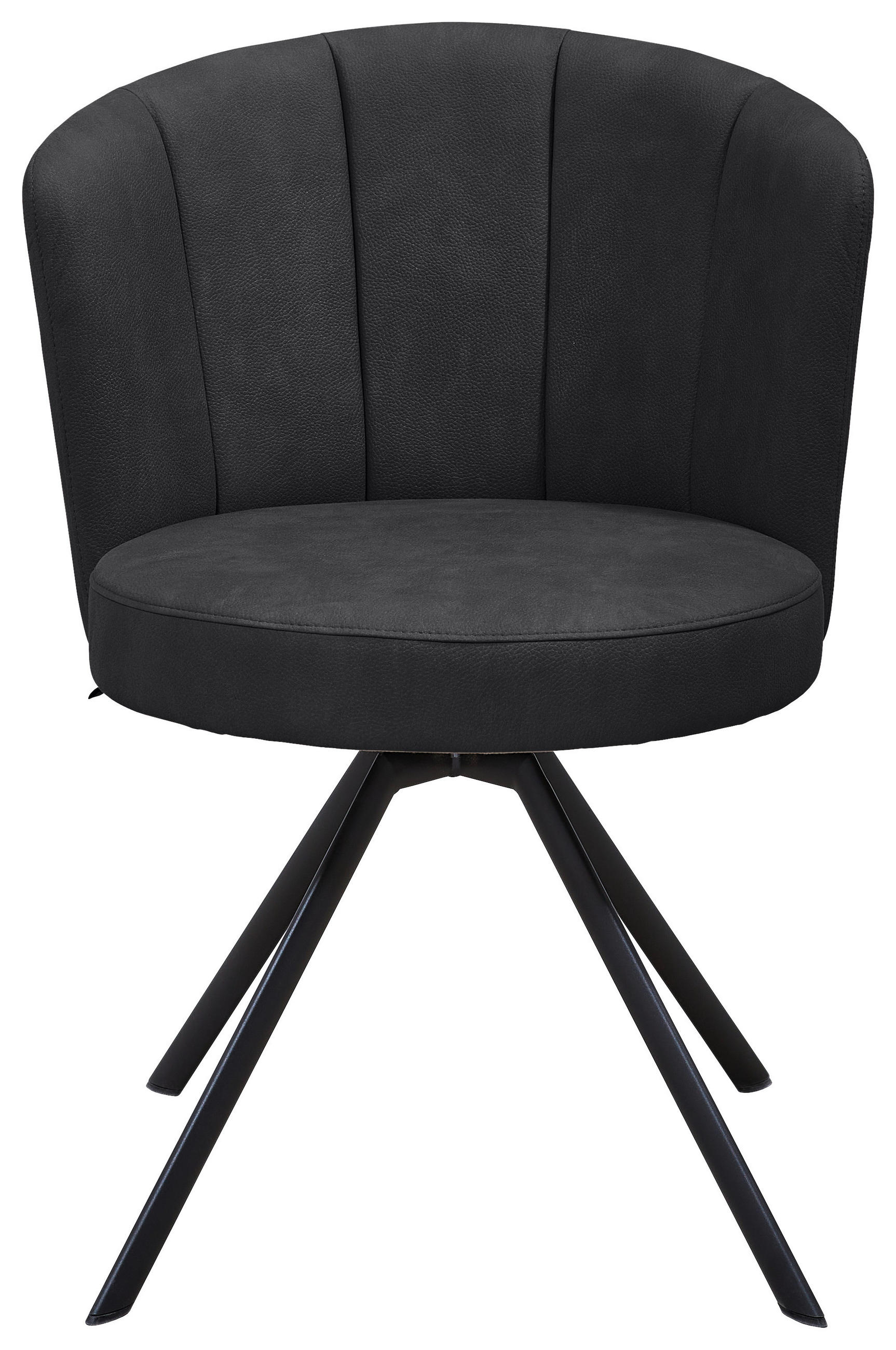STUHL Mikrofaser Anthrazit, Schwarz  - Anthrazit/Schwarz, Design, Textil/Metall (62/83/64cm) - Venjakob