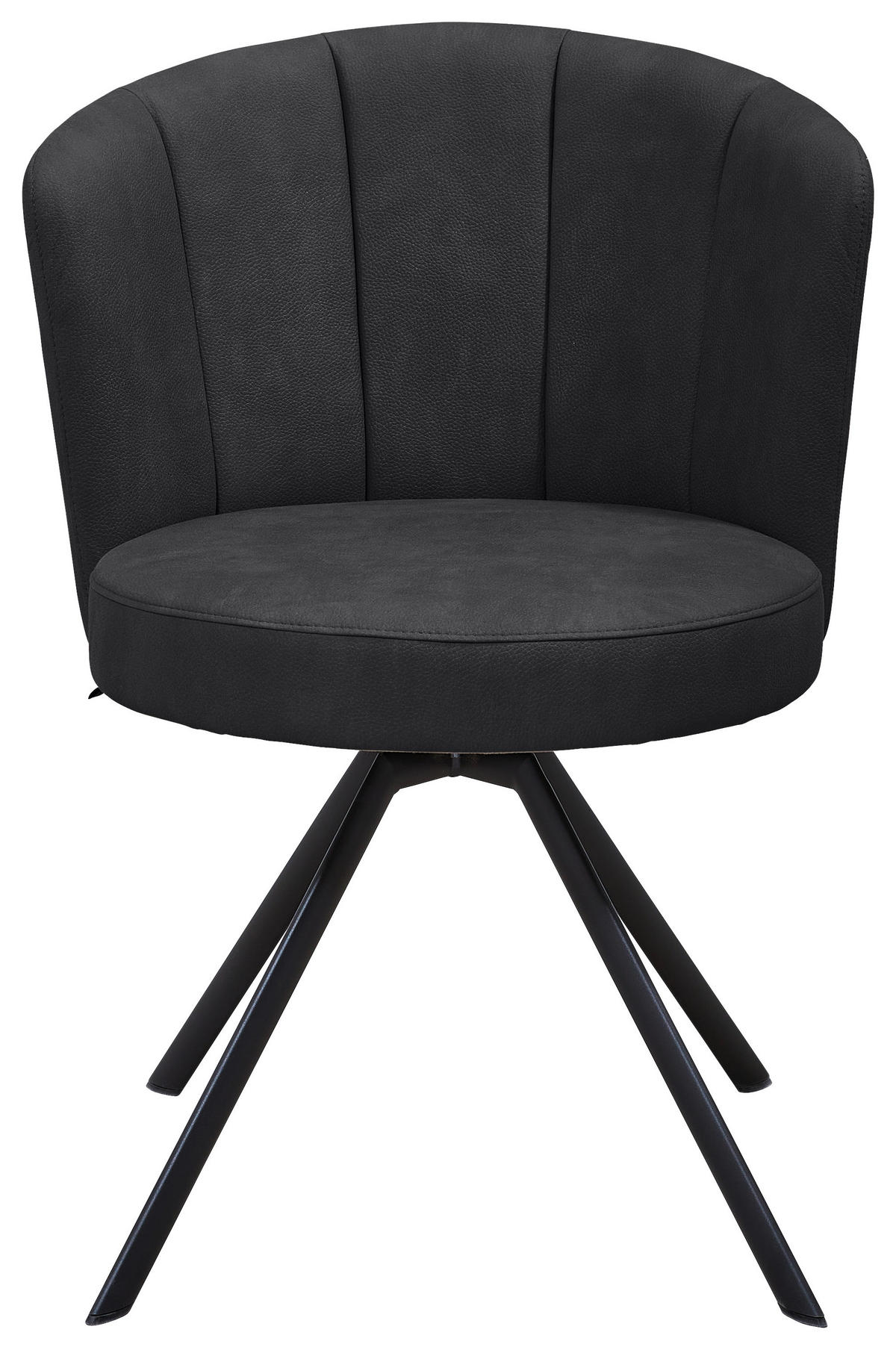 STUHL drehbar Anthrazit, Schwarz  - Anthrazit/Schwarz, Design, Textil/Metall (62/83/64cm) - Venjakob