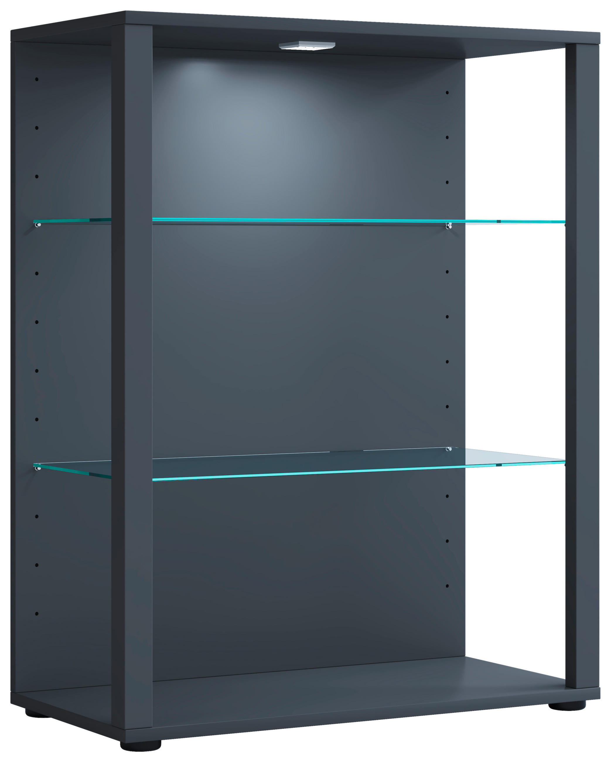 VITRINE in Anthrazit  - Anthrazit/Schwarz, Modern, Glas/Holzwerkstoff (70/90/35cm) - MID.YOU