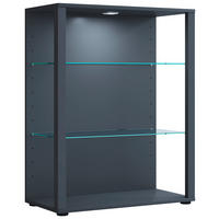 VITRINE in Anthrazit  - Anthrazit/Schwarz, Modern, Glas/Holzwerkstoff (70/90/35cm) - MID.YOU