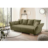 BIGSOFA in Cord Olivgrün  - Chromfarben/Olivgrün, Modern, Kunststoff/Textil (242/71/90/131cm) - Livetastic