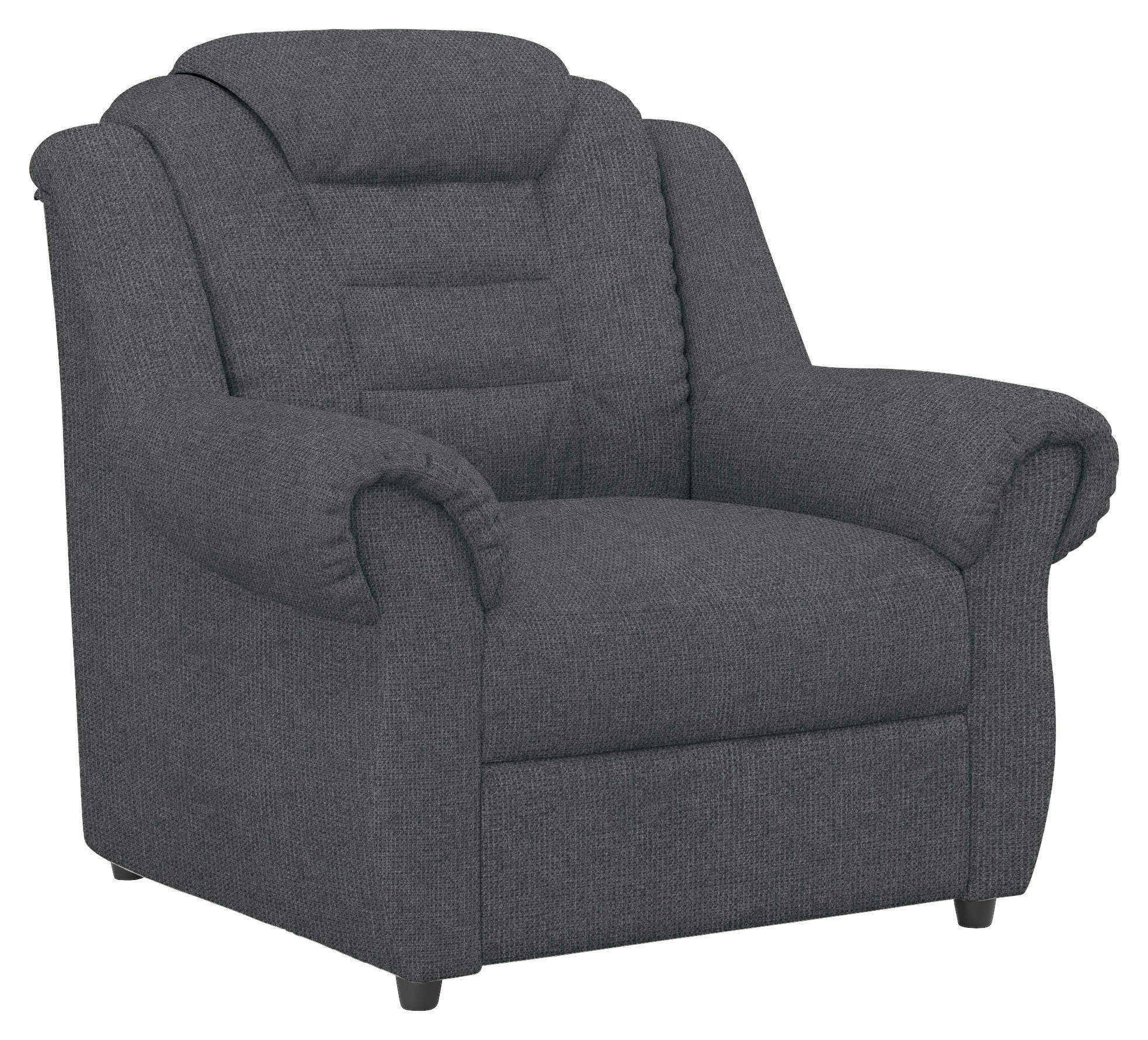 SESSEL Chenille Dunkelgrau    - Dunkelgrau/Schwarz, KONVENTIONELL, Kunststoff/Textil (104/102/101cm) - Livetastic