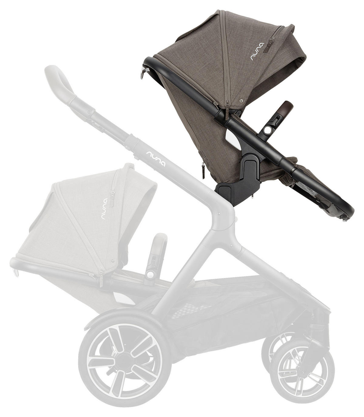 GESCHWISTERSITZ - Graubraun/Schwarz, Basics, Kunststoff (26/91/22cm) - Nuna