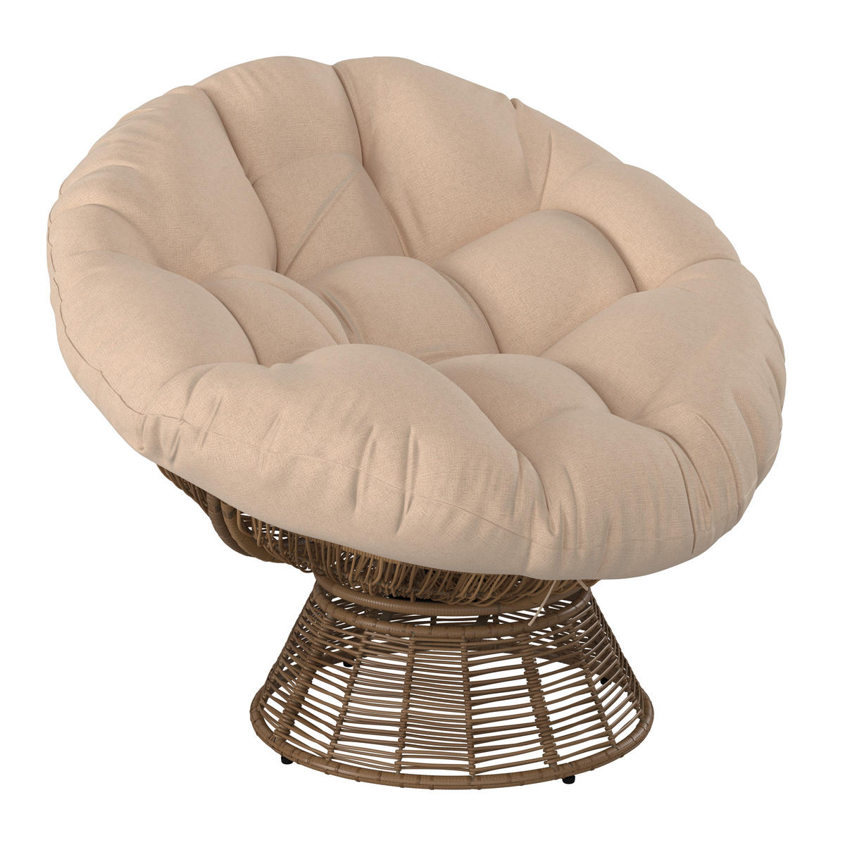 GARTEN-RELAXSESSEL Stahl  - Beige/Braun, KONVENTIONELL, Kunststoff/Metall (96/86/78cm) - Ambia Garden