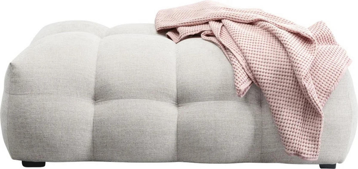 HOCKER in Textil Creme  - Creme/Schwarz, Design, Holz/Textil (127/42/82cm) - Kare-Design