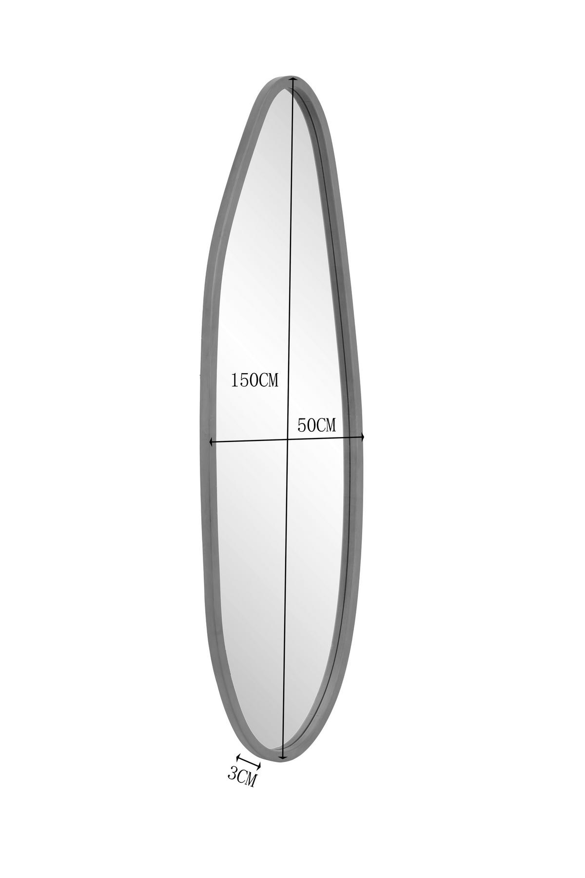 WANDSPIEGEL 50/150/3 cm    in Freiform  - Walnussfarben/Naturfarben, Design, Glas/Holz (50/150/3cm) - MID.YOU