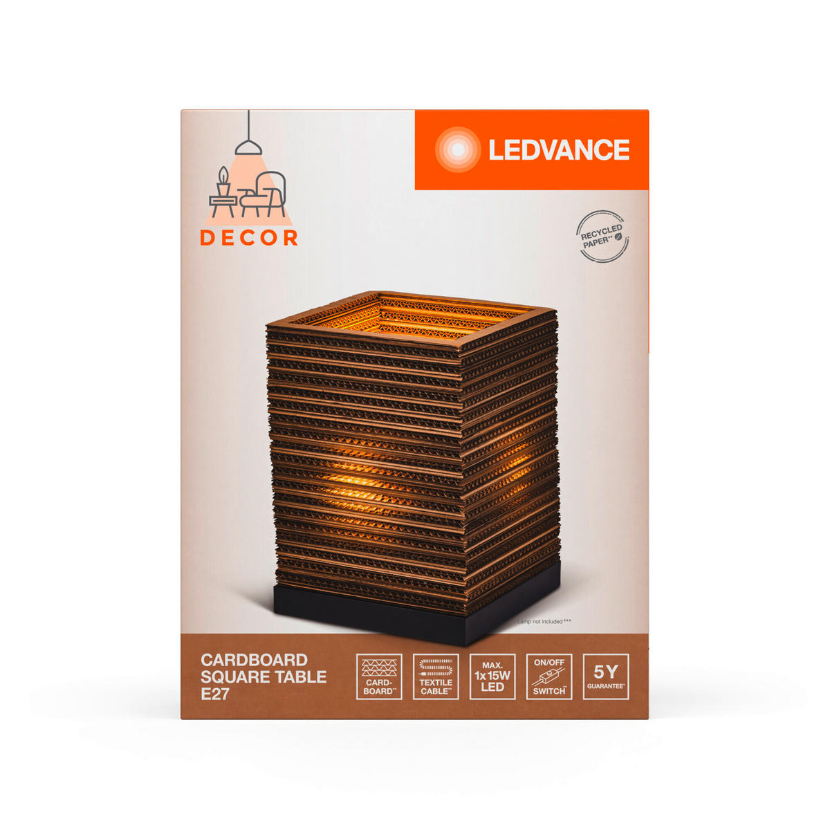 TISCHLEUCHTE 20/20/27 cm   - Trend, Karton/Metall (20/20/27cm) - Ledvance