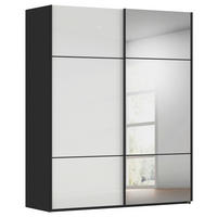 SCHWEBETÜRENSCHRANK  in Schwarz, Weiß  - Schwarz/Weiß, KONVENTIONELL, Glas/Holzwerkstoff (162/223/68cm) - Novel