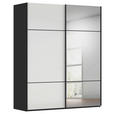 SCHWEBETÜRENSCHRANK 201/223/68 cm 2-türig Schwarz, Weiß  - Schwarz/Weiß, KONVENTIONELL, Glas/Holzwerkstoff (201/223/68cm) - Novel