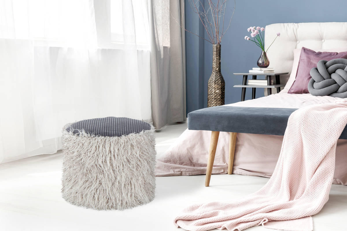 POUF 45/38/45 cm  - Hellgrau, Basics, Kunststoff (45/38/45cm) - Kayoom