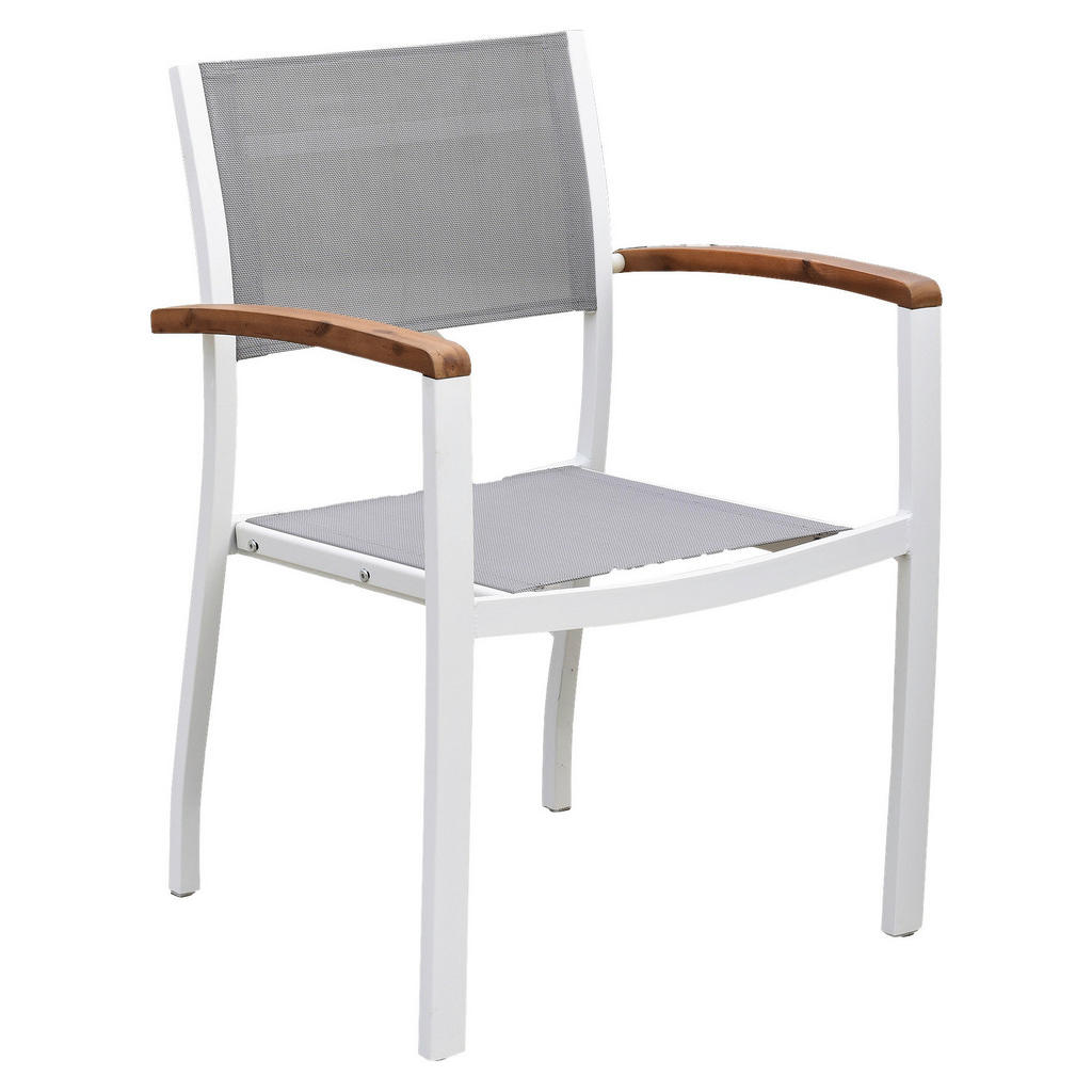 Gartensessel Stapelbar Naxos Holz, Metall, Textil