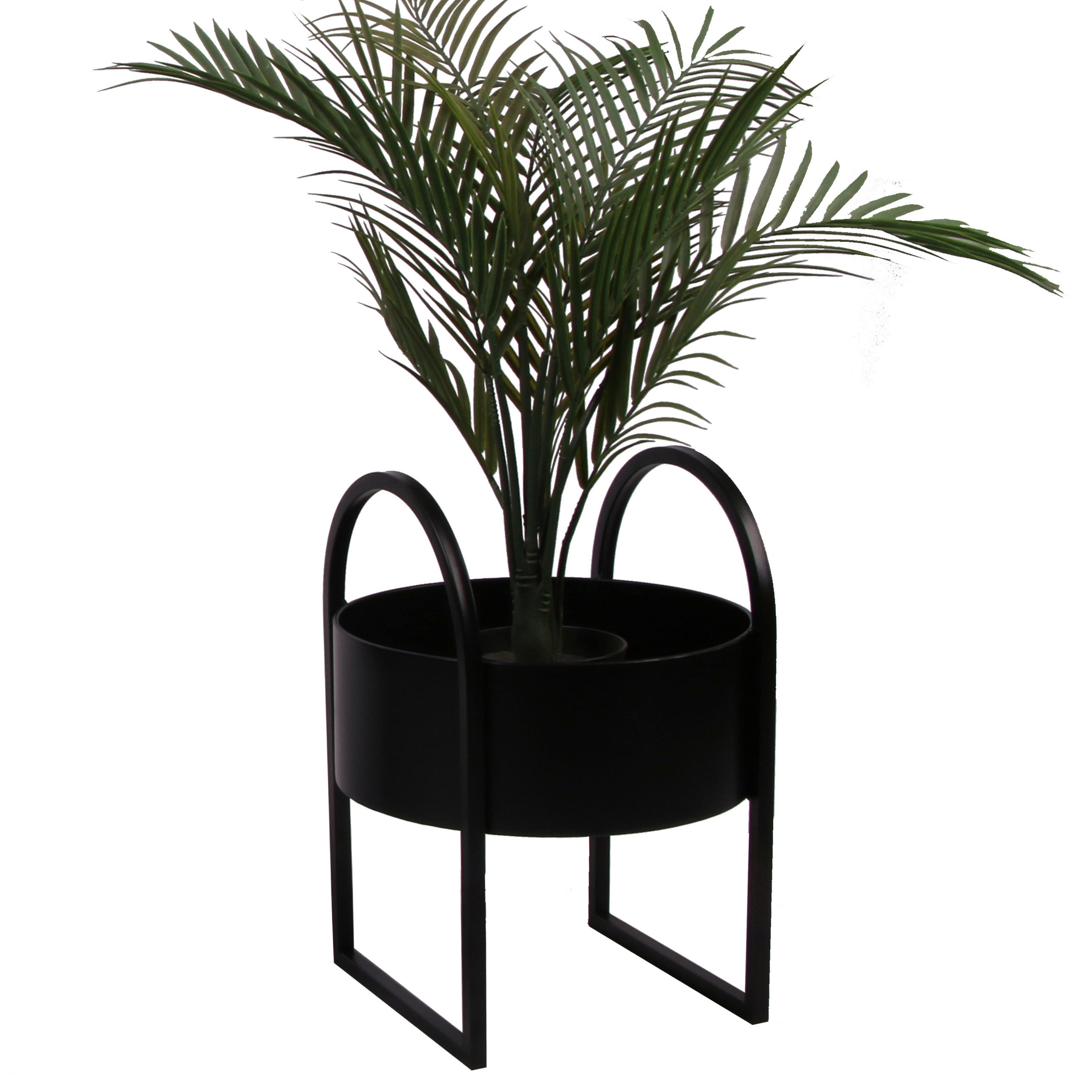 PFLANZTOPF   - Schwarz, Design, Metall (30/40cm) - Ambia Home