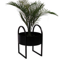 PFLANZTOPF   - Schwarz, Design, Metall (30/40cm) - Ambia Home