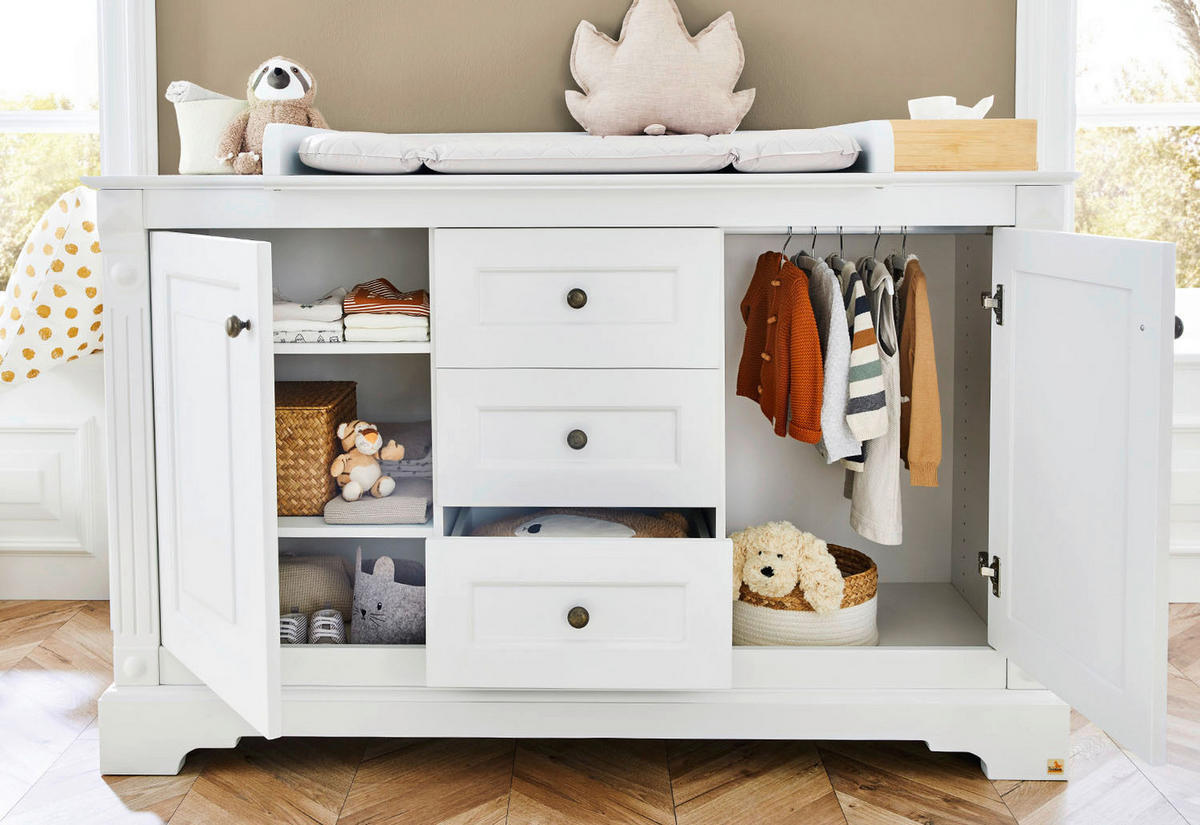 BABYZIMMER PINOLINO EMILIA  - Weiß, ROMANTIK / LANDHAUS, Holzwerkstoff - Pinolino