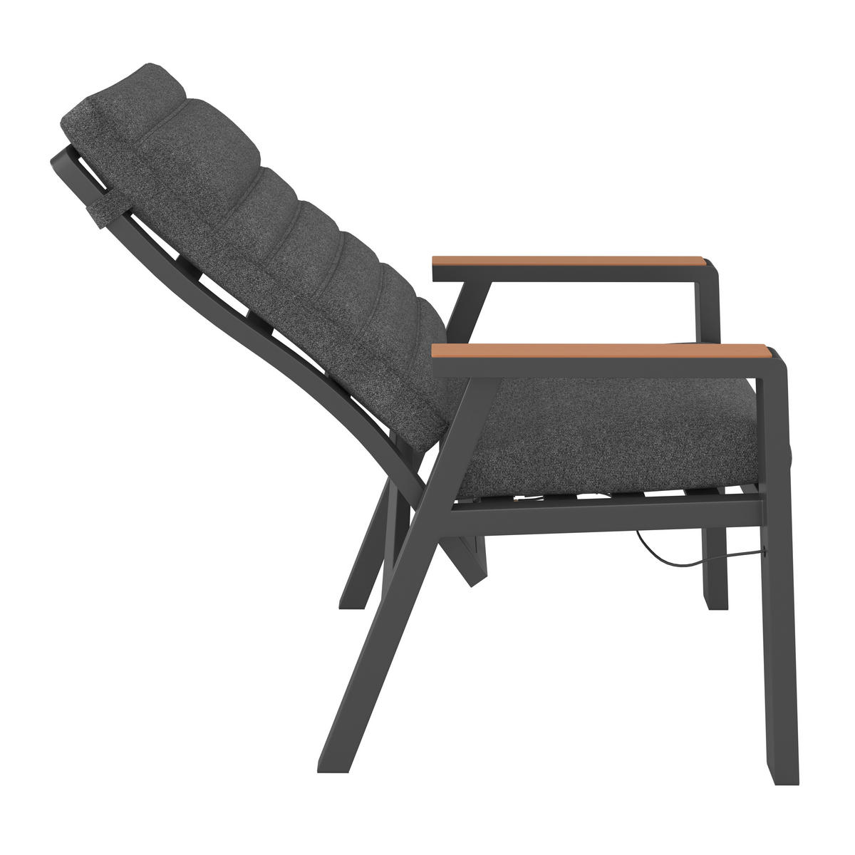 VRTNA RELAKS STOLICA   metal, plastika, tekstil   prirodne boje, tamno siva   - tamno siva/prirodne boje, Moderno, metal/tekstil (60/110/74cm) - Ambia Garden