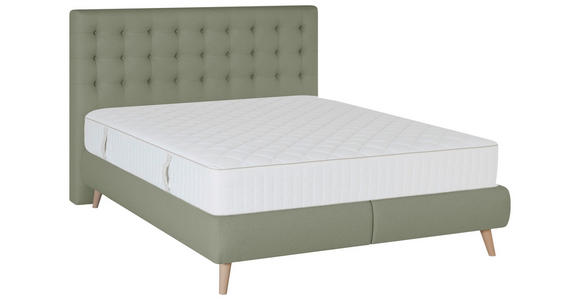 BOXSPRINGBETT 140/200 cm  in Grün  - Grün, Design, Holz/Textil (140/200cm) - Carryhome