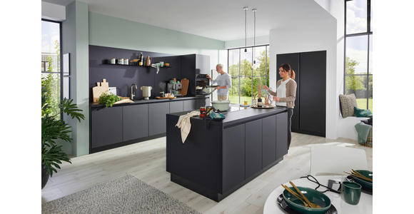 EINBAUKÜCHE - Schwarz, Design, Holzwerkstoff - Dieter Knoll