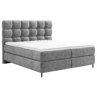 BOXSPRINGBETT 180/200 cm,  in Anthrazit, gepolstertes Kopfteil, Topper, Matratzen, H2 + H3 = mittel + fest  - Anthrazit/Schwarz, Trend, Textil/Metall (180/200cm) - Esposa