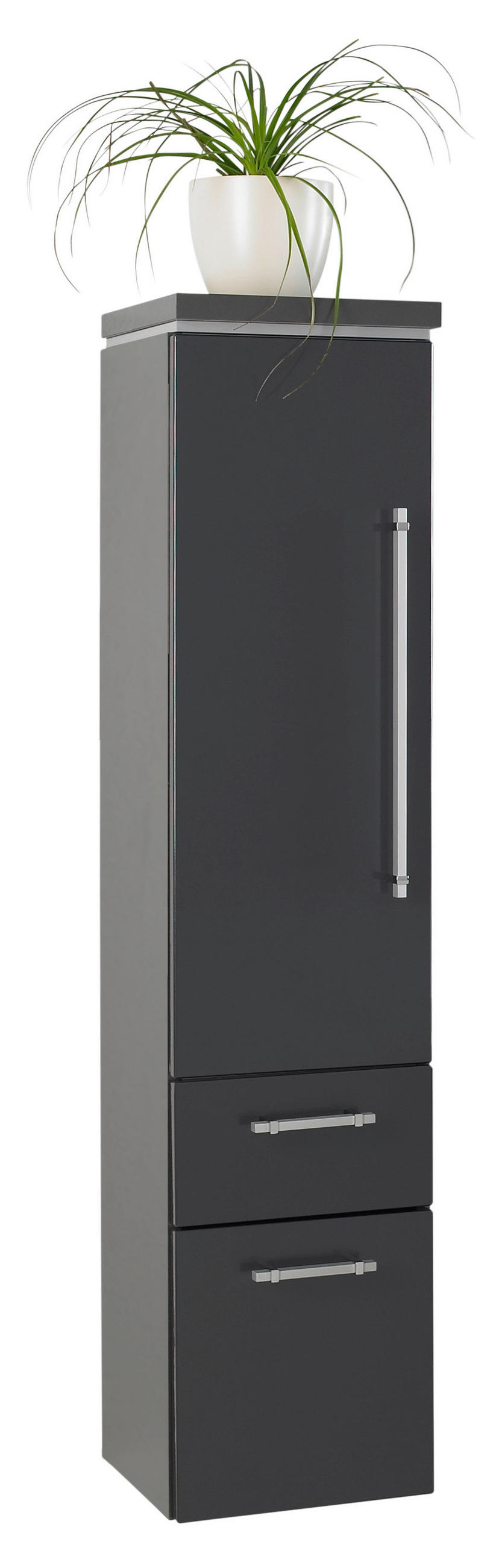 MIDISCHRANK 30/132/33 cm  - Chromfarben/Anthrazit, Design, Glas/Holzwerkstoff (30/132/33cm) - Novel