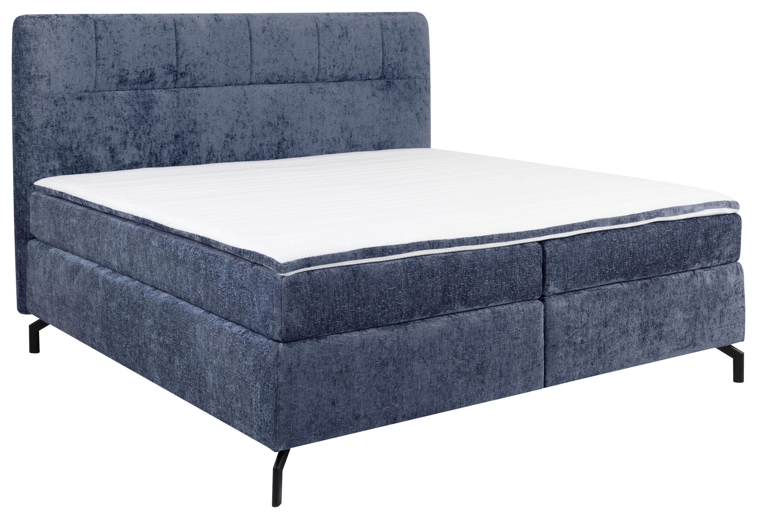 BOXSPRINGBETT 180/200 cm  in Blau  - Blau/Schwarz, Design, Textil/Metall (180/200cm) - Esposa