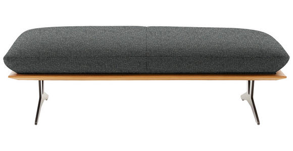HOCKERBANK in Holz, Textil Graubraun - Graubraun/Schwarz, Design, Holz/Textil (150/43/60cm) - Dieter Knoll