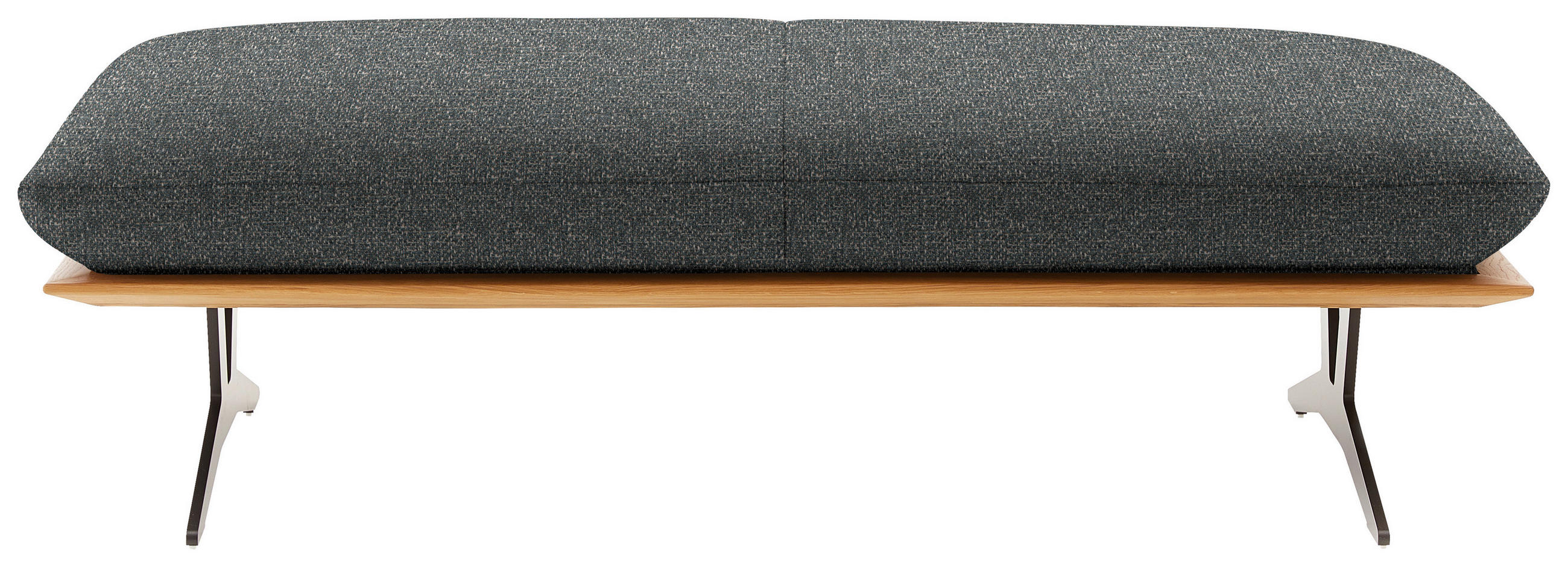 HOCKERBANK in Holz, Textil Graubraun  - Graubraun/Schwarz, Design, Holz/Textil (150/43/60cm) - Dieter Knoll