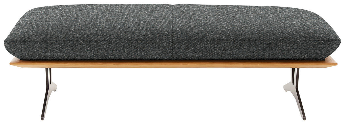 HOCKERBANK in Holz, Textil Graubraun  - Graubraun/Schwarz, Design, Holz/Textil (150/43/60cm) - Dieter Knoll