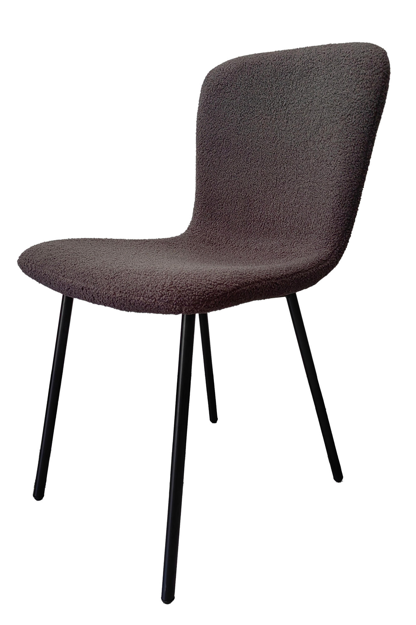 STUHL-SET 4 Stück  in Bouclé Textil  - Dunkelgrau/Schwarz, MODERN, Textil/Metall (44/79/52cm) - Livetastic