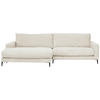 ECKSOFA in Cord Weiß  190/272 cm  - Schwarz/Weiß, Design, Textil/Metall (190/272cm) - Lomoco
