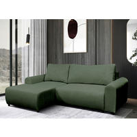 ECKSOFA Grün Struktur  - Schwarz/Grün, Design, Kunststoff/Textil (160/250cm) - MID.YOU