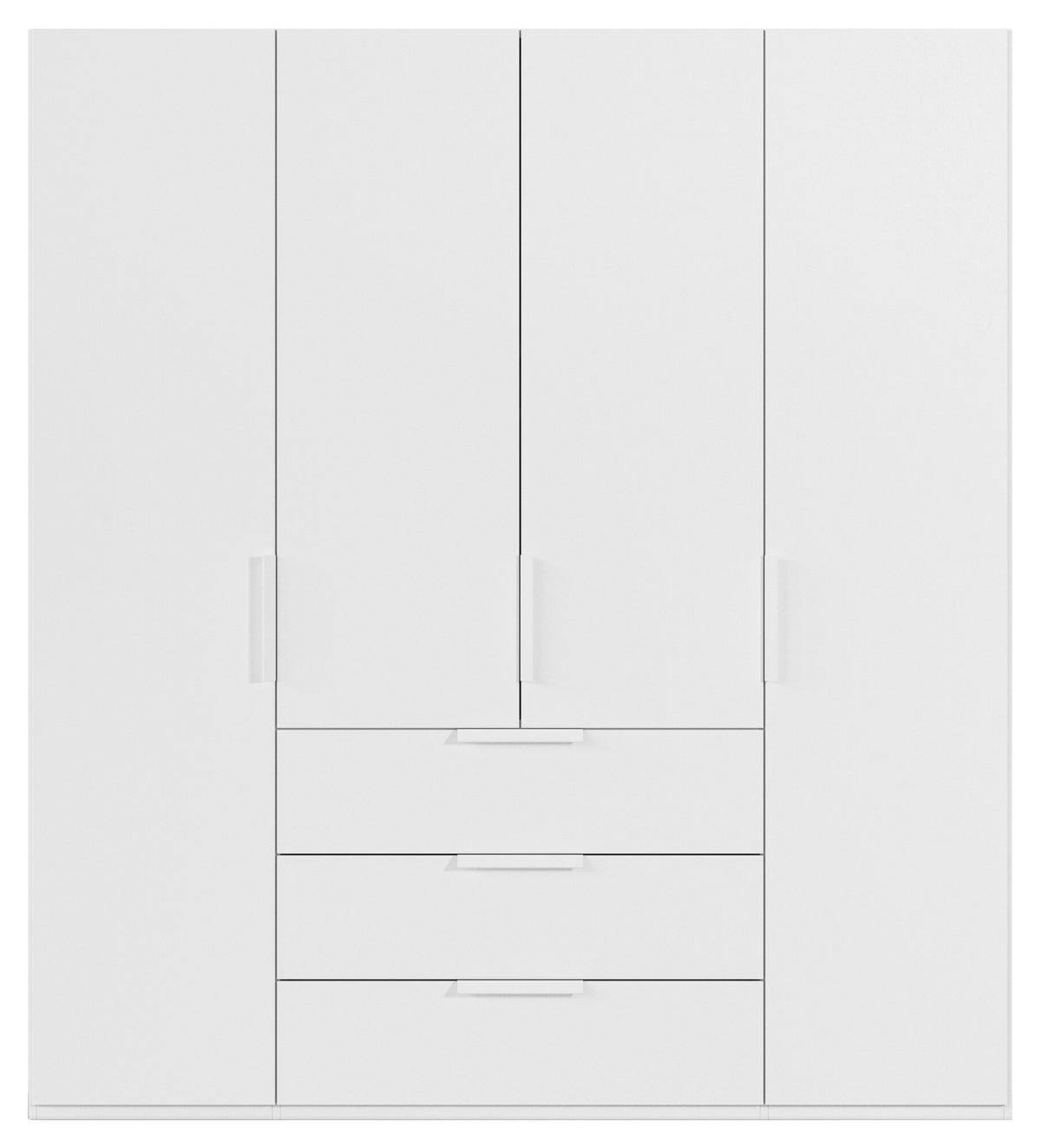 DREHTÜRENSCHRANK 201/235/61 cm,  in Weiß, 4-türig  - Weiß, Basics, Holzwerkstoff/Metall (201/235/61cm) - Novel