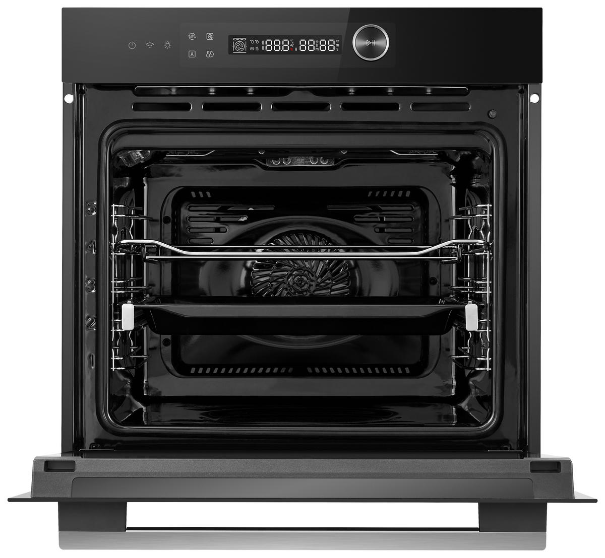 EINBAUBACKOFEN MBO7NM30E4-BK  - Schwarz, Basics, Glas/Metall (59,5/59,5/56,6cm) - Midea