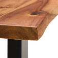 ESSTISCH in Holz, Metall 140/80/76 cm  - Schwarz/Akaziefarben, LIFESTYLE, Holz/Metall (140/80/76cm) - Linea Natura