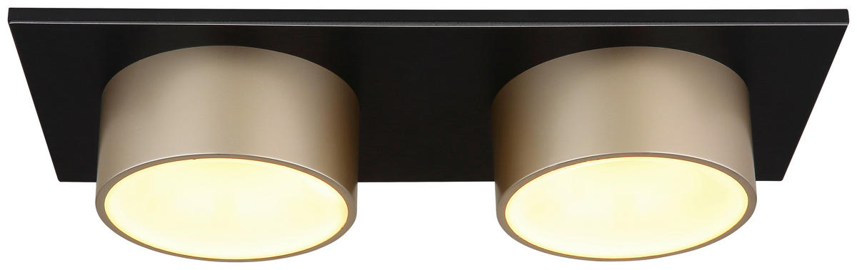 DECKENLEUCHTE 46/20/11,3 cm  - Champagner/Schwarz, Trend, Kunststoff/Metall (46/20/11,3cm) - Collet's Monde