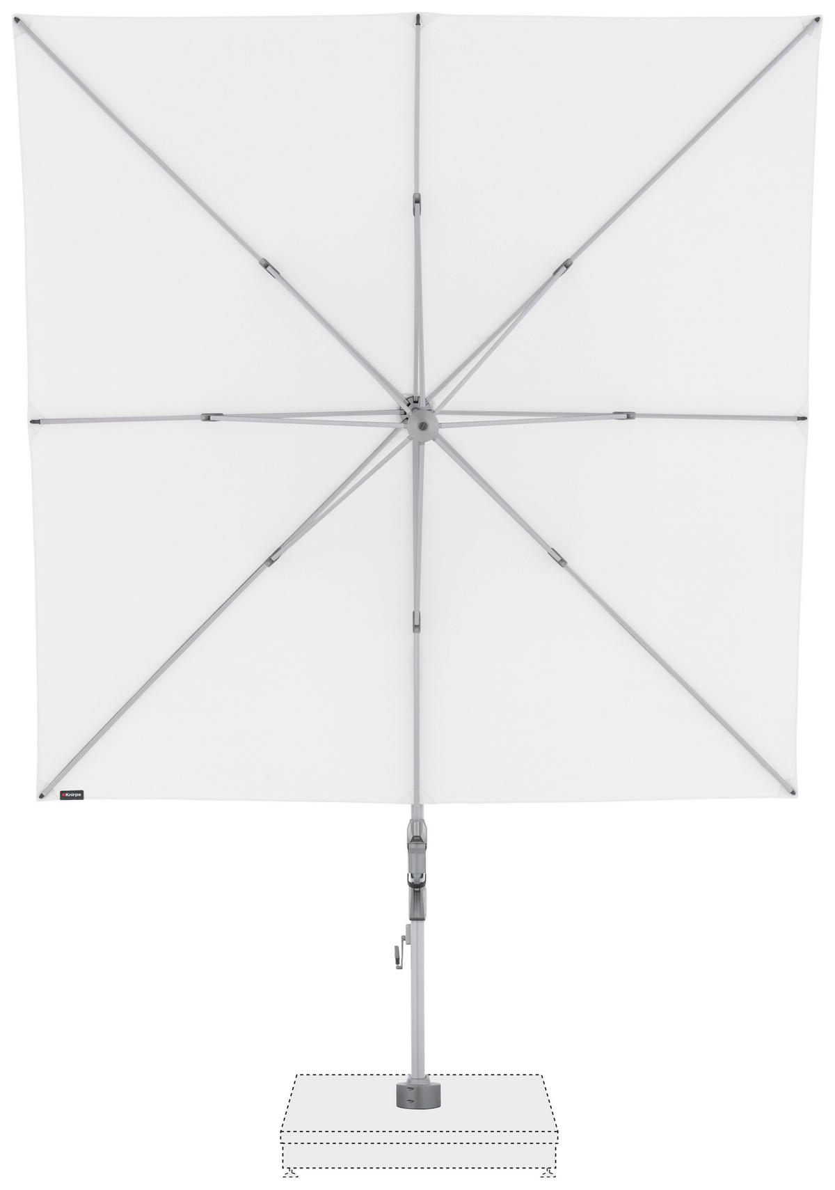 AMPELSCHIRM 320x320 cm Weiß  - Silberfarben/Alufarben, KONVENTIONELL, Textil/Metall (320/320cm) - KNIRPS