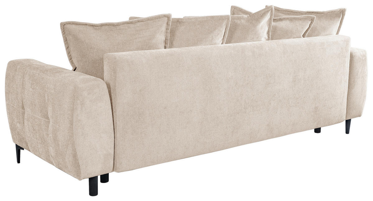 SCHLAFSOFA  mit Bettkasten erhältlich, Bettfunktion erhältlich Struktur Beige  - Beige/Schwarz, Design, Holz/Textil (247/94/90cm) - MID.YOU