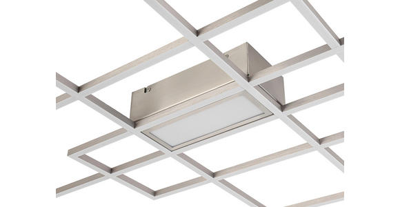 LED-DECKENLEUCHTE 100/75/7,5 cm - Nickelfarben, Design, Kunststoff/Metall (100/75/7,5cm) - Novel