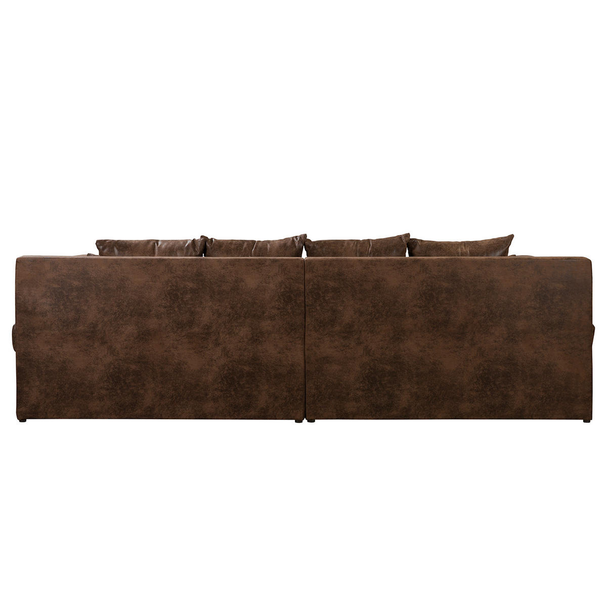ECKSOFA Lederlook Dunkelbraun  - Dunkelbraun/Schwarz, Design, Kunststoff/Textil (243/284cm) - P & B