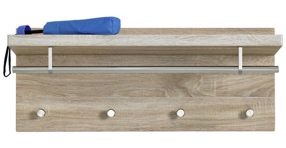 WANDGARDEROBE  in Eiche San Remo, Edelstahlfarben  - Edelstahlfarben/Eiche San Remo, Design, Holz/Metall (75/30/26cm) - Carryhome