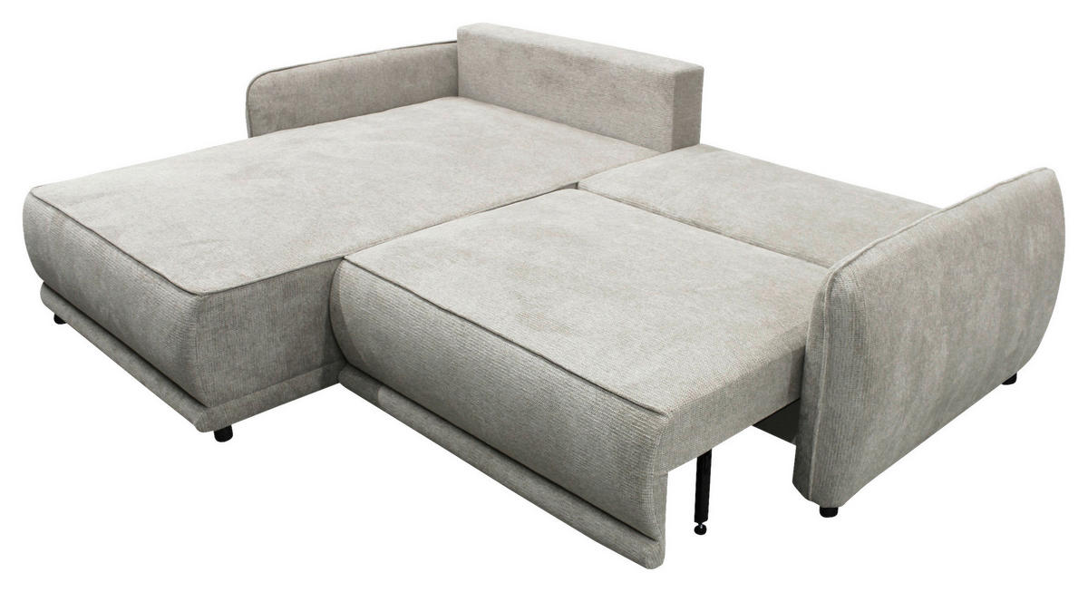 ECKSOFA  FRESH Graubraun Struktur  - Graubraun/Beige, Design, Kunststoff/Textil (195/264cm) - MID.YOU