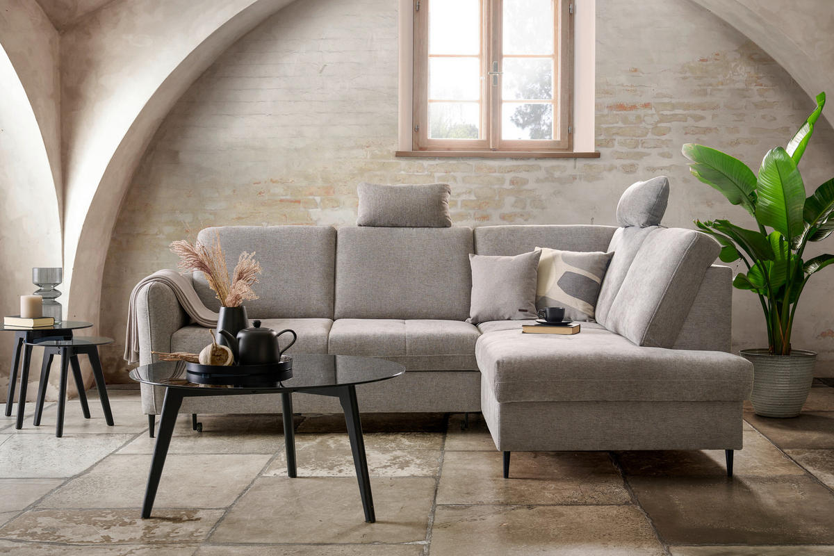 KOPFSTÜTZE in Chenille  - Grau, Modern, Textil/Metall (49/12/26cm) - Carryhome