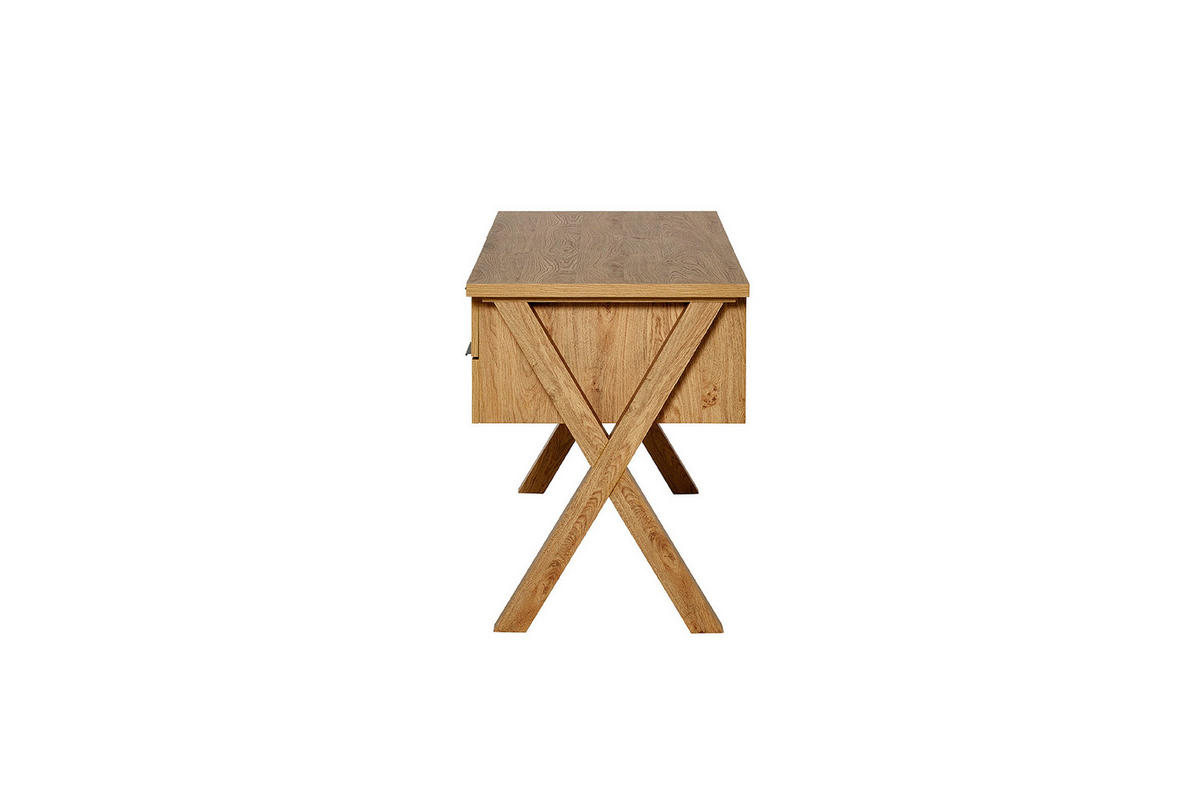 SCHREIBTISCH 146/59/76 cm  in Eichefarben  - Eichefarben/Anthrazit, Modern, Holzwerkstoff/Metall (146/59/76cm) - Livetastic