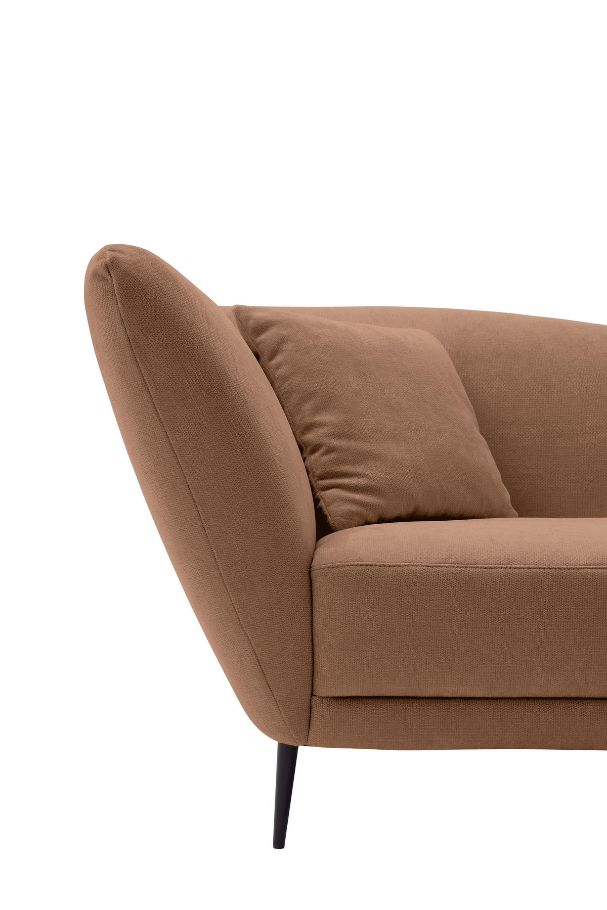 RÉCAMIERE Braun Chenille Zierkissen, Rücken echt  - Schwarz/Braun, KONVENTIONELL, Textil/Metall (224/70/97cm) - Hom`in