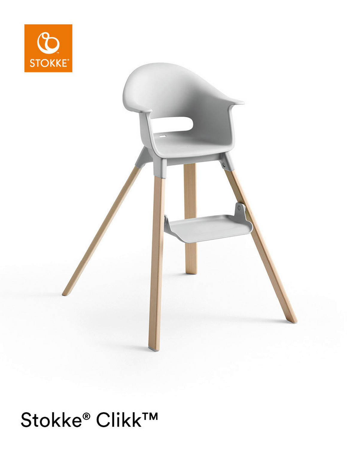 HOCHSTUHL Clikk Buchefarben, Hellgrau  - Buchefarben/Hellgrau, Basics, Holz/Kunststoff (56/69/59cm) - Stokke