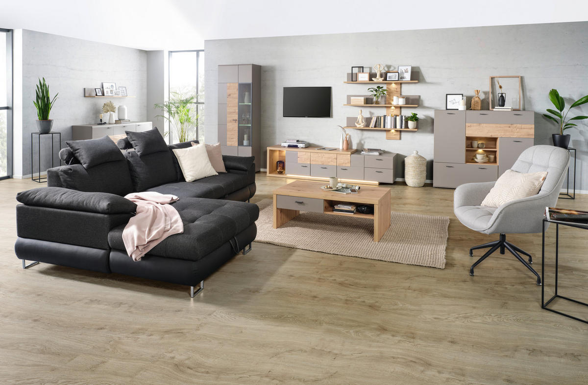 VITRINA boja hrasta   - boja hrasta, Moderno, pločasti materijal (70/197/38cm) - Hom`in