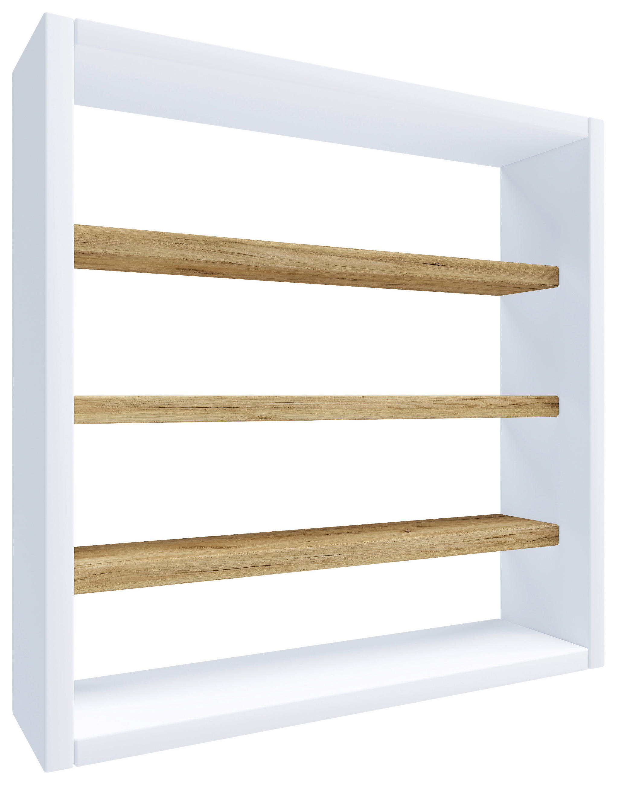 WANDREGAL Weiß, Honigeiche - Honigeiche/Weiß, Design, Holzwerkstoff (40/40/10cm) - MID.YOU