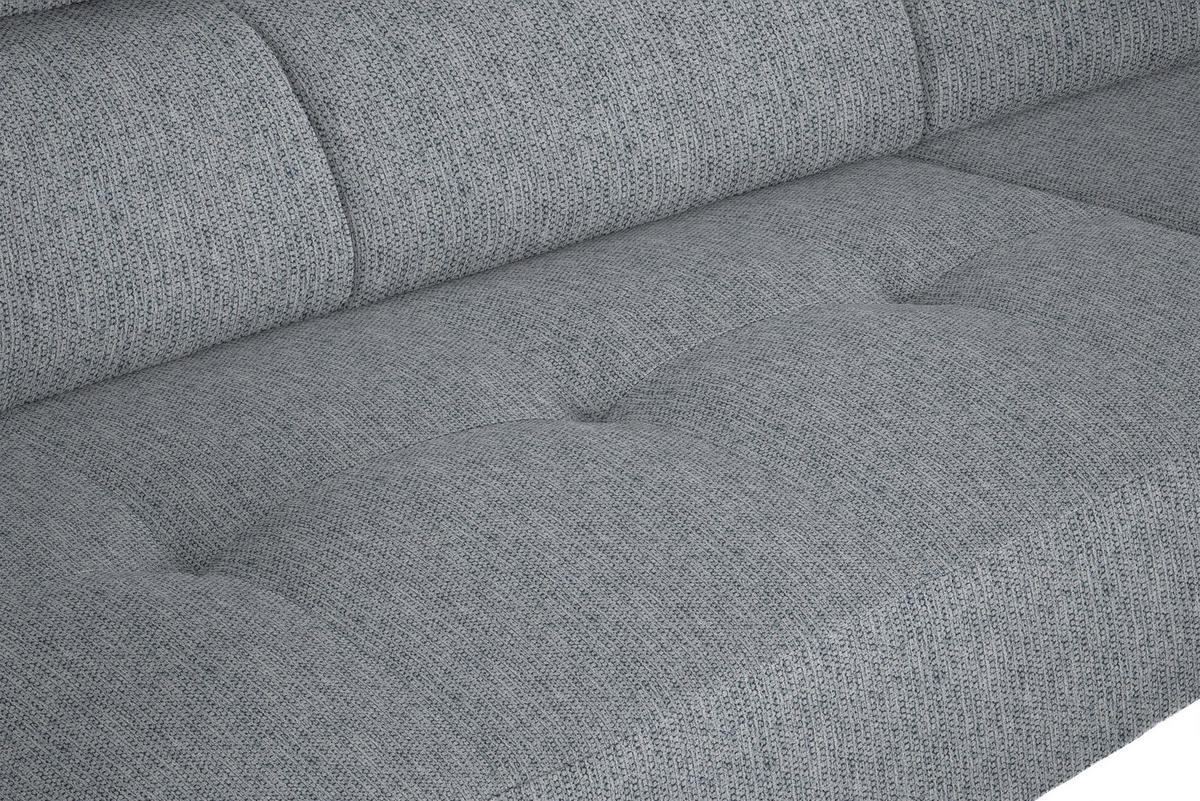 ECKSOFA in Webstoff Hellgrau  - Hellgrau/Schwarz, Design, Textil/Metall (280/205cm) - MID.YOU