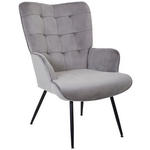 SESSEL Samt Grau, Schwarz    - Schwarz/Grau, Trend, Textil/Metall (67/96/85cm) - Xora