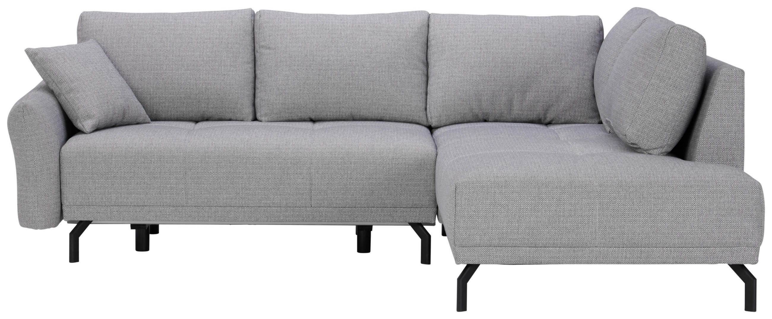 ECKSOFA Grau Webstoff  - Schwarz/Grau, Design, Textil/Metall (250/191cm) - Carryhome