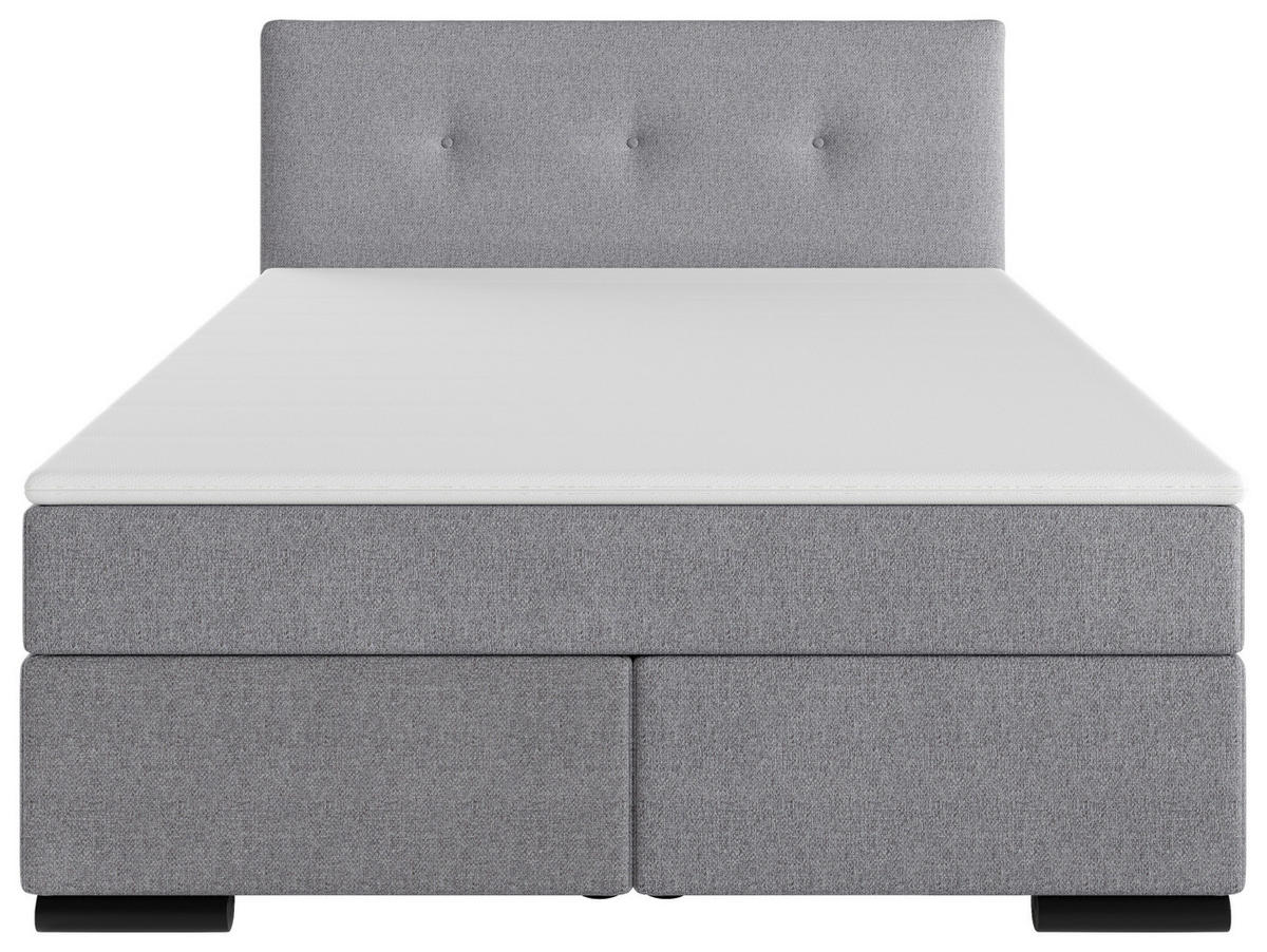 BOXSPRINGBETT 120/200 cm  in Hellgrau  - Hellgrau/Schwarz, MODERN, Karton/Holz (120/200cm) - MID.YOU